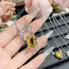 Luxe Tiffenny Designer Brand Hanger Kettingen Camellia Volledige diamant Daday Rich Color Yellow Series Ketting met goud vergulde Koreaanse versie