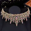 Sieraden roze opaal kristal bruiloft kroon dames tiaras bruids diadeem prinses bruid hoofddeksel feest prom haar sieraden accessoires