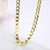 Necklaces 45cm80cm 4mm Slim 925 Sterling Silver W/ Gold Color Curb Chain Link Necklaces Men Jewelry Hiphop collares kolye Collier ketting