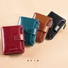 Wallets 2023 New Genuine Leather Women's Wallet Multifunctional Anti Theft Swipe Card Bag Short Large Capacity Folding Zipper Wallets