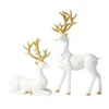 Dekorativa föremål Nordiska julreindefigur Geometriskt harts som sitter stående älghjortstaty för hemmakontorsdekoration 2 st