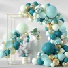 Vintage Blue Ballon Chain Set Verjaardagsfeestje Decoratie Eventscène Layout Arch Ballonnen 240418