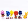 Figuras de brinquedos de ação Novo conjunto inteiro Venda Sonic Tails Werehog Ação Figuras Blue Shadow Doll Cartoon Fatuetas colecionáveis bonecas infantis Kids Hedgehog Toy T240422