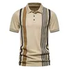 6 Färger 2023 Summer Mens Polo Tshirt Turndown Collar Striped Breatble Fashion Tshirts Casual Tees Pro Choice 240417