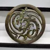 Decorative Figurines Pure Copper Hollowed Out Antique Dragon And Phoenix Auspicious Pendant Old Bronze Plaque