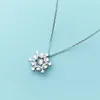 Pendants MloveAcc Classic Clear Zircon Snowflake 925 Sterling Silver Necklace For Women Girl Christmas Party Gift