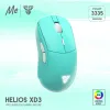 Möss Fantech Youth Series 2.4G Wireless Mouse XD3 Mint Green Professional Gaming Mouse Pixart3335 16000DPI 1000Hz RGB för PC -spelare