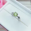 Anneaux Rings Colife Jewelry 925 Silver Peridot Ring pour engagement 6 mm VVS Grade Natural Peridot Silver Ring Fashion Silver Gemstone Ring