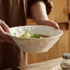 Ensembles de vaisselle Modèle Soup Bowl Maison Large Chapeau Salade créative Céramic Instant Noodles High Sense Caractéristique El