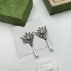 Fashion Prata Stud Ohrringe Doppelbuchstaben Gg Wassertropfen Perle Ohrring Areten Orecchini für Frauen Frauen Party Hochzeitsliebhaber Geschenk En294y