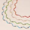 Necklaces 2023 Promotion New Fashion Women Jewelry Colorful Enamel Micro Pave 5A CZ Curved Bar Charm Choker Necklace