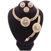 STRANDS Ethiopië Goudkleur Dubai Sieraden Sets Women Wedding Geschenken Hangketting Oorbellen Bracelet Ring Sieraden Set