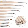 Stylos 9pcs / kit gdcoco brosse à ongles brosse boue gel clou nail qualité multifonctionbrush extension gel onglemanicure acrylique gel ongle outil