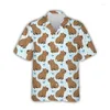 Camicie casual maschile kawaii capybara graphic for uomo abbigliamento 3d stampato 3d hawaian aloha shirt spiaggia manica corta y2k carino kids tops bavani