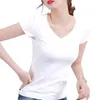 Women's T Shirts Women Casual Tee BodyCon Topps Solid Color Bekväm att bära Top Eting Interview Party Party