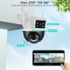 Telecamere a doppio schermo a doppio schermo ptz wifi sorveglianza ai umani rilevare fotocamera bluetooth connecinvity 3 modalità di visione notturna ip66 impermeabile ICSEE