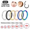 G23 Anneaux de nez couleurs mixtes Clips de carrosserie Cerceau pour femmes hommes cartilage Piercing Bijoux segment lèvre Earl L Ring 240407