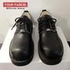 Kleiderschuhe Casual Leder für Männer und Frauen dicke Sohlen Koreanische Version Eisen Buckle Derby Big Toe Trend Cleanfit schwarz erhöht