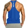 Tamaño europeo para hombre entrenamiento de gimnasio para el gimnasio camisetas sin mangas de algodón y espalda de espalda con correa del hombro fitness 240407