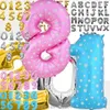 Party Decoration 100pcs 100cm Happy Birthday Baby Shower Alphabet Letter Number Foil Balloons Helium Balloon 42" Event Supplies Wholesale