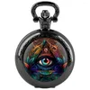 Montres de poche Vintage Watch Creative Cool Eye Black Quartz Fob Chain Clock Pendant Collier pour hommes Gift Femmes