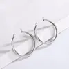 Stud Earrings S925 Sterling Silver Wide Face Large Circle For Men And Women's Temperament With Cool Style Ring