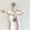 Keychains hart telefoon charme mode crystal bowknot ballet schoenen sleutelhanger voor meisjes dames riem rugzak