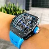 Luxury Watch Mechanical Leisure Mens Watch Business Wristwatch RM53-01 Fullt Designer Automatisk kolfiberfodral Tapel