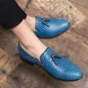 Chaussures décontractées pour hommes Muis de pouce Slip sur le cuir Men bleu clair habillage de mariage extérieur Fode italien Big Size 48