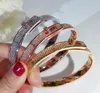 H Brand charms Bangles Bijoux 18K Rose White Gol Titanium Steel Celt Face Full Inraling Shining Aaa Zirkoon Fashion Women Cuff Bra4877607