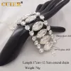 Brins Cuier 5,5 cm de luxe luxueux scintillement des pierres précieuses bracelet couchette pour femmes pour femmes