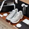 chanells High Edition 2023 Silver Corner Big King Small Fragrance Thick Sole Trendy Dad Shoes Casual Sports Womens Shoes