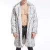 メンズトレンチコート冬のロングジャケットフェイクウール温かいコートターンダウンカラー厚いジャケット屋外風の蒸気な蒸気を男性用