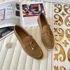 Chaussure décontractée Chaussures Summer Summer Walk Suede Gentleman Men pour femmes Hand Ed Smooth-On Le cuir confort Loro Robe femme Slippers Sandales Designer Piana Sandales