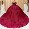 Maroon Quinceanera Kleider Ballklei