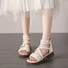 Casual Shoes Platform Women Sandals Rome 2024 Summer Flats Fashion Cross Belt Open Toe Low Heels Chunky Flip Flops Zapatos Mujer Slides