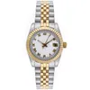 Titta på Woman Lady Luxury Watch Automatic Watches Two Tone Roman Markers With White Dial Mid Size Dial 30.5mm Luxury Brand Watch Date Just Gold Woman Watch