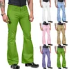 Fashion Mens Casual Colomb Color Pocket Suit Pant Bell Bottoms Pantal