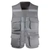 Accessoires Outdoor Men's Tactical Fishing Vest Jacket Man Safari Jacket Multi -zakken Mouwloze reisjassen Hi Vis Workwear Vest