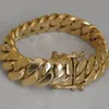 Bracelet de liaison de tronçon cubaine pour hommes de Miami solide 14K