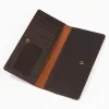 Portfele simline oryginalny skórzany portfel dla mężczyzn vintage szalony konno ręcznie robione długie bifold szczupły torebka męska z identyfikatorem.