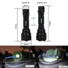 SCOPES Uppgradering Ny taktisk grön/röd/vit jaktfackla zoombar ficklampa 250300 meter 1 läge Vapen Ljus LED -lykta