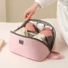 Väskor 1pc rosa/grå underkläder förvaringspåse bärbar dragkedja BRAS -arrangör för resande kvinnors underkläder underkläder tillbehör