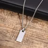 Pendant Necklaces Men's Initial Vertical Bar Waterproof Stainless Steel Plain Geometric Collar Personalize Custom Gifts Jewelry