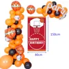 Décoration de fête rien que net de basket-ball thème ballon arc kit orange et alume noire en latex boy anniversaire décoration