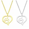 Femmes Collier en acier inoxydable Paw Love Heart Design Hollow Choker Pendants Colliers Silver Gold Color Fashion Engagement Jewe235K
