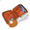 Carteiras carteira de couro genuíno para homens homens vintage artesanal pequeno pequeno bifold zíper masculino de cartão de crédito masculino com bolso de moeda