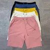 40 kg100 kg sommar 100% bomull mjuk män dragsko midja svart vit gulrosa rosa casual shorts 4xl 5xl 240417