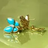 Ohrringe Urlaub beliebte Marke Populär Schmuck Frauen Blau Schmetterling Ohrringe Asymmetrische Design Europäischer exquisiter Partygeschenke Zugang