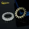 Fashion Jewelry Black And White Moissanite Eternity Band 6.5Mm Diamond Gold Plated Sier Engagement Wedding Ring